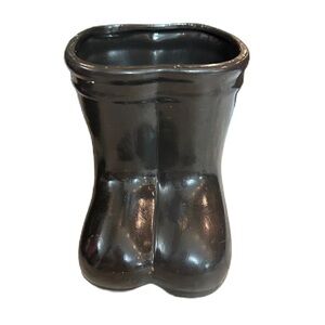 Target Bullseye Ceramic‎ Black Rain Boots Planter  Home Decor